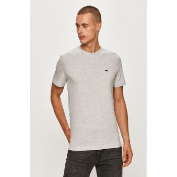 Lacoste tricou din bumbac culoarea gri, uni TH2038-166