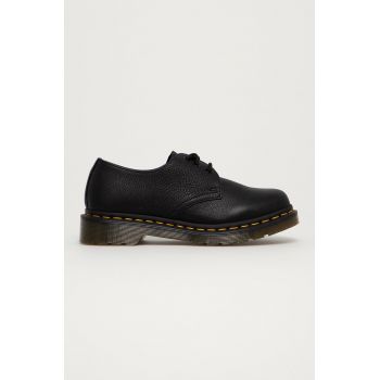 Dr. Martens pantofi 1461 femei, culoarea negru, cu toc plat 24256001