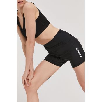 Adidas Performance Pantaloni scurți GQ1369 femei, culoarea negru, cu imprimeu, high waist