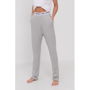 Karl Lagerfeld Pantaloni de pijama femei, culoarea gri