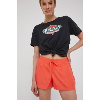 Helly Hansen pantaloni scurți femei, culoarea portocaliu, uni, medium waist 53077-001