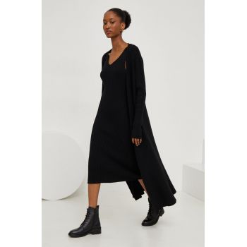 Answear Lab rochie și cardigan culoarea negru