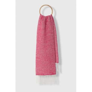 United Colors of Benetton esarfa din lana pentru copii culoarea roz, melanj