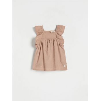 Reserved - Rochie cu broderie - nude