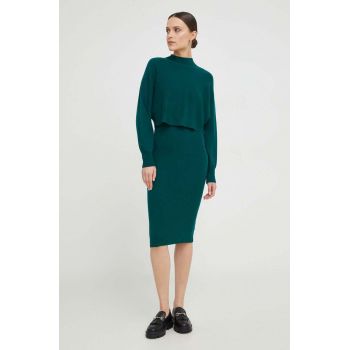 Answear Lab rochie si pulover culoarea verde