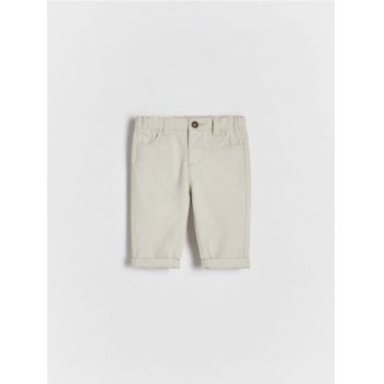 Reserved - Pantaloni chino cu conținut ridicat de bumbac - bej