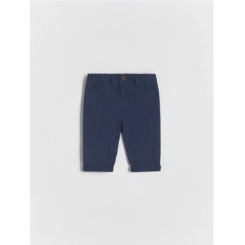 Reserved - Pantaloni chino cu conținut ridicat de bumbac - bleumarin