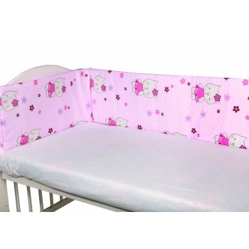 Aparatori laterale pentru pat Kitty Pink