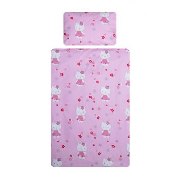 Lenjerie patut cu 5 piese Little Kitty Pink 039