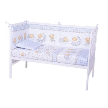 Lenjerie patut cu 5 piese Sleepy Little Bear Bleu 015