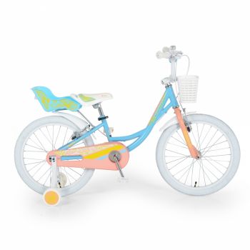 Bicicleta pentru fetite cu roti ajutatoare Byox Fashion Girl Blue 20 inch