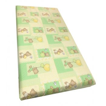 Cearsaf cu elastic roata 140x70 cm Ursuleti pe verde