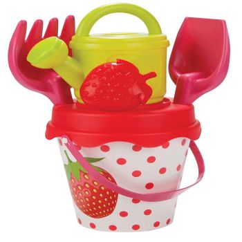 Set galetusa si forme pentru nisip Sweety Bucket Strawberry