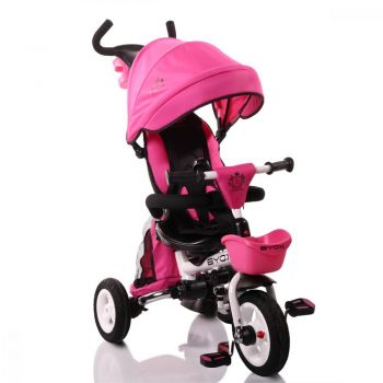Tricicleta pliabila cu maner parental si sezut reversibil Byox Flexy Lux Pink ieftina