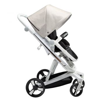 Carucior Bebumi Space 3 in 1 Gray Light cadru alb