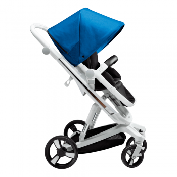 Carucior Bebumi Space 2 in 1 Blue cadru alb