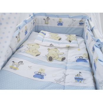 Lenjerie Teddy Play Blue M2 5 piese 120x60 cm