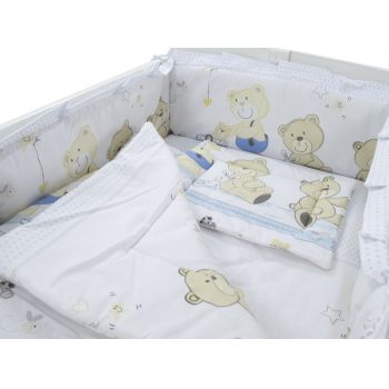 Lenjerie Teddy Play Blue 5+1 Piese M1 120x60 cm