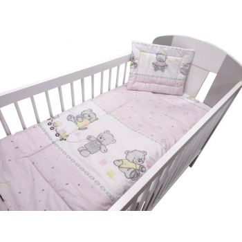 Lenjerie Teddy Toys Roz 3 piese 120x60