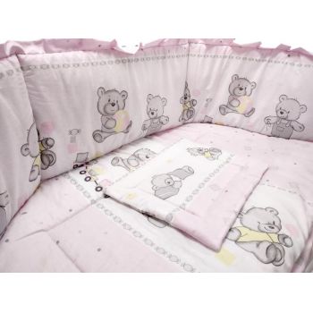 Lenjerie Teddy Toys Roz M1 5 piese 140x70 cm