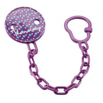 Lantisor suzeta cu clips Stars purple