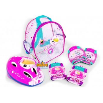 Set protectii copii bicicleta trotineta role Saica Clanners Girl