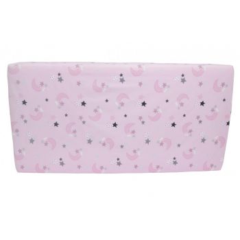 Cearceaf din bumbac cu elastic Pink Moon Dark 120x60 cm