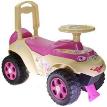 Masinuta fara pedale Ride-On Music 0142R12 Milk Pink cu sunete si greutate maxima admisa de 30 kg