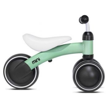 Ride-On pentru copii fara pedale Mini Kazam Verde, cadru usor 1,8 kg, sezut confortabil, de la 12 luni pana la o greutate de maxim 18,5 kg