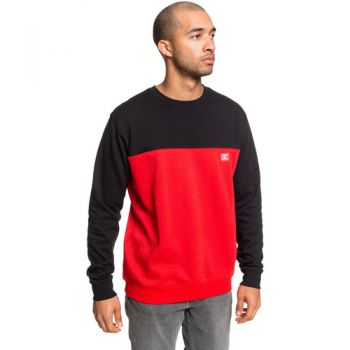 Bluza barbati Dc Shoes Rebel Crew Block 3 Redblack EDYFT03456-XKKR