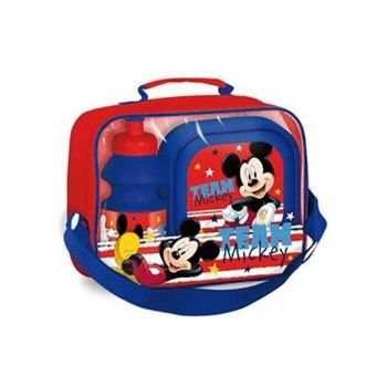 Set 3 piese geanta sandwich, cutie sandwich si recipient lichide Mickey SunCity LEY0389LR