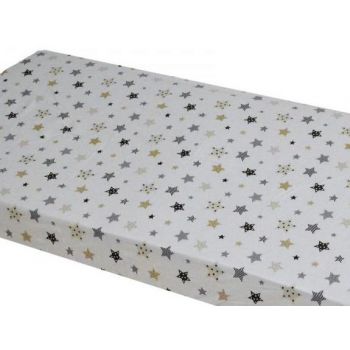 Aparatori laterale maxi pentru patut Cream and grey stars white