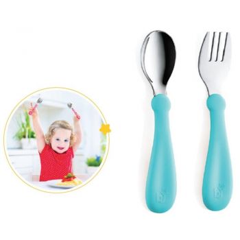 Set tacamuri din inox pentru copii BabyJem Blue