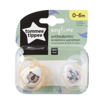 Set suzete ortodontice Anytime Tommee Tippee 0-6 luni tigrut portocaliu