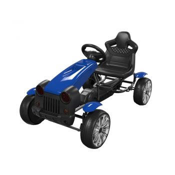 Kart cu pedale si roti din cauciuc EVA Matador Blue