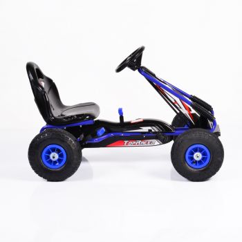 Kart cu pedale si roti gonflabile Top Racer Blue