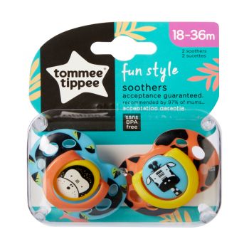 Suzete ortodontice Fun Tommee Tippee 2buc 18-36 luni maimutazebra