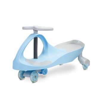 PlasmaCar pentru copii fara pedale Toyz Spinner Blue cu roti de cauciuc luminoase, suport pentru picioare aderent, structura usoara, greutate maxima admisa 100 Kg