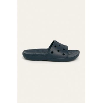 Crocs papuci Classic Slide femei, culoarea bleumarin 206761