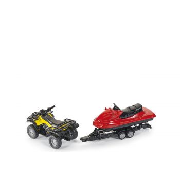 Quad with trailer and snow mobile