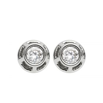 Glitz silver-tone studs