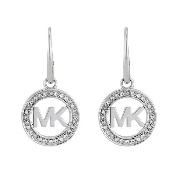 Pavé logo silver-tone earrings