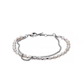 Ja6865040 silver semi-precious double-chain bracelet