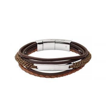 Jf02703040 vintage casual dark brown multi-strand bracelet