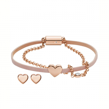 Jf03051791 gift set ladies' bracelet and stud earrings heart