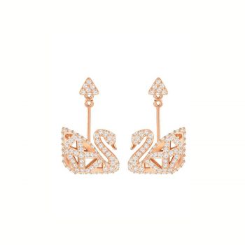 Facet swan pierced earrings 5492233