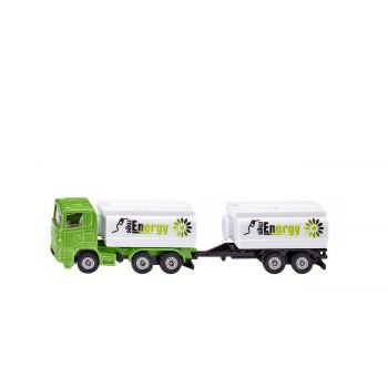 Truck with tank truck and trailer