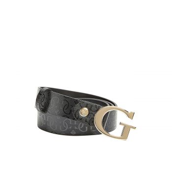 Astrid laminated-look logo belt s