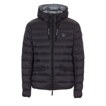 Classic circle logo down-fill hooded puffer m