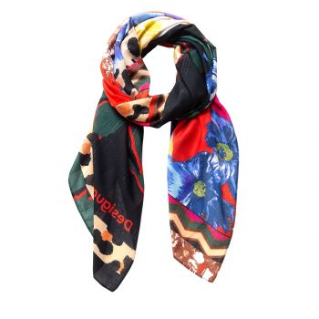 Half orange floral foulard